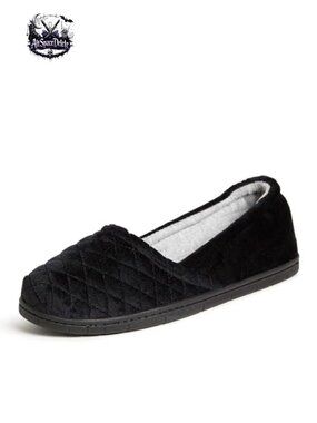 Microfiber Velour A-Line Flat Memory Foam Comfort Slip-On Slipper